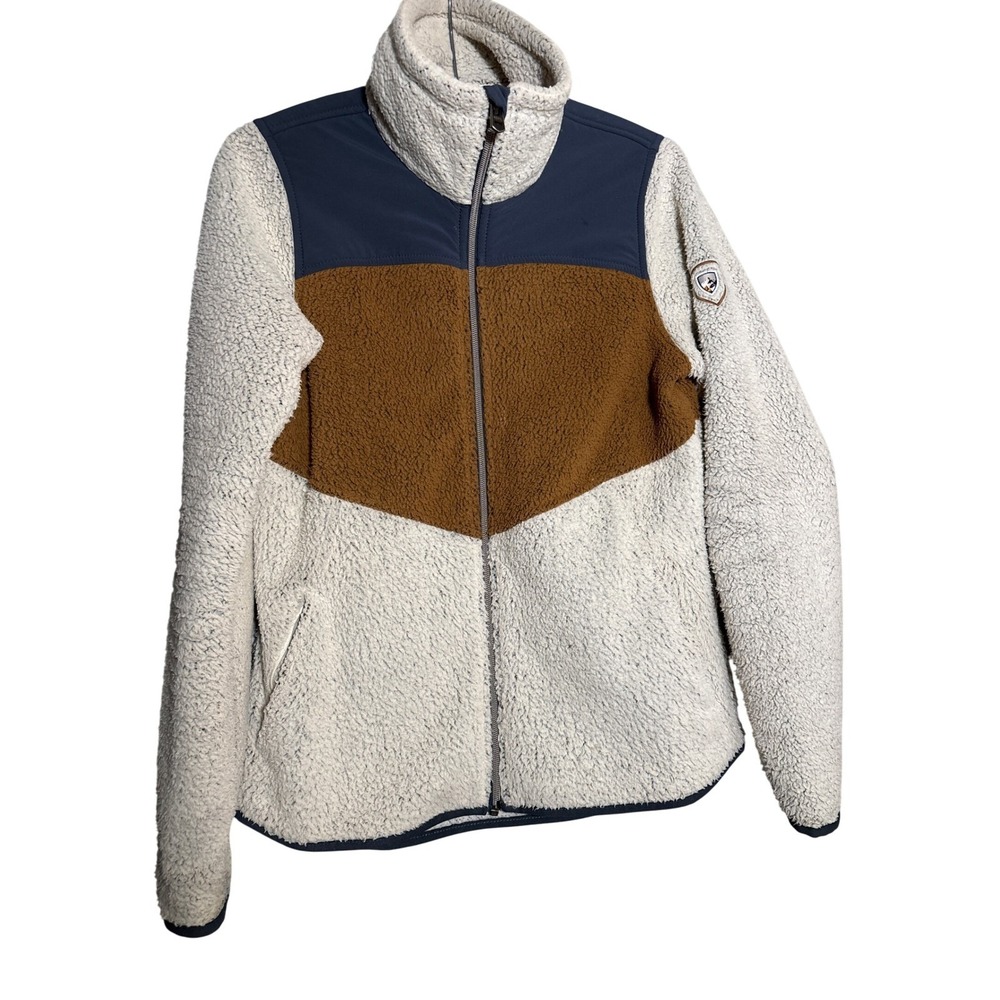 Kuhl Highland Long Fleece Jacket Womens Small Colorblock Sherpa Full Zip 4434